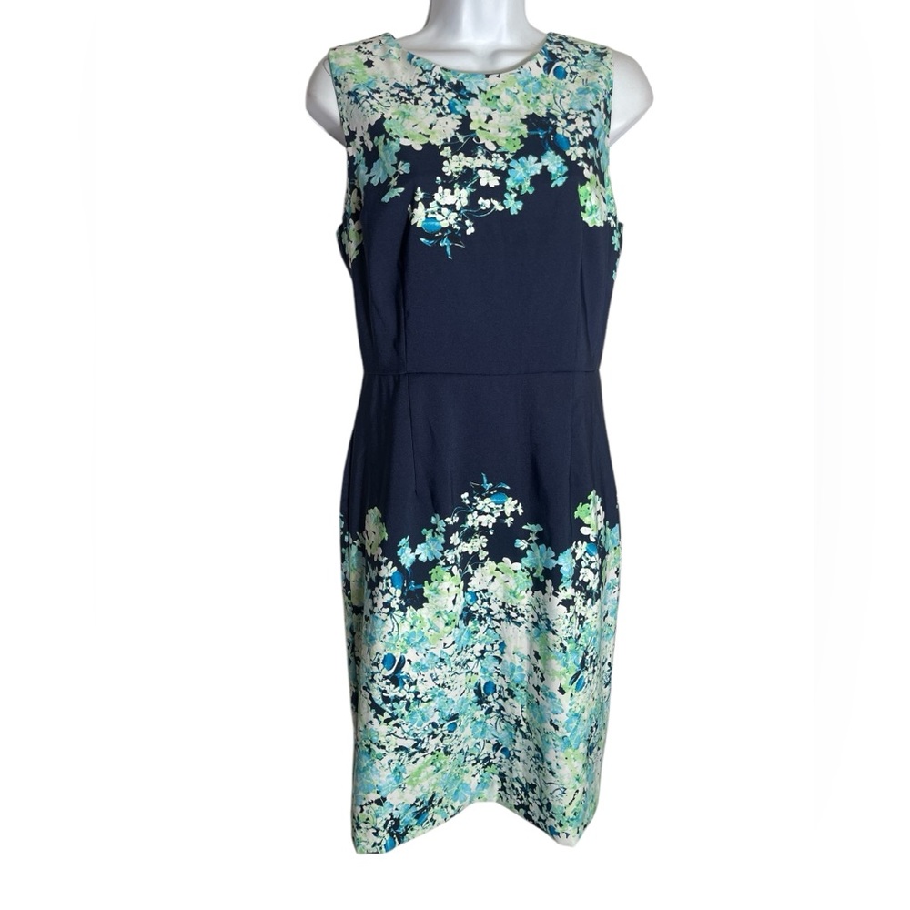 New York & Co dress size 6 bright blue floral sleeveless summer dress 💙
